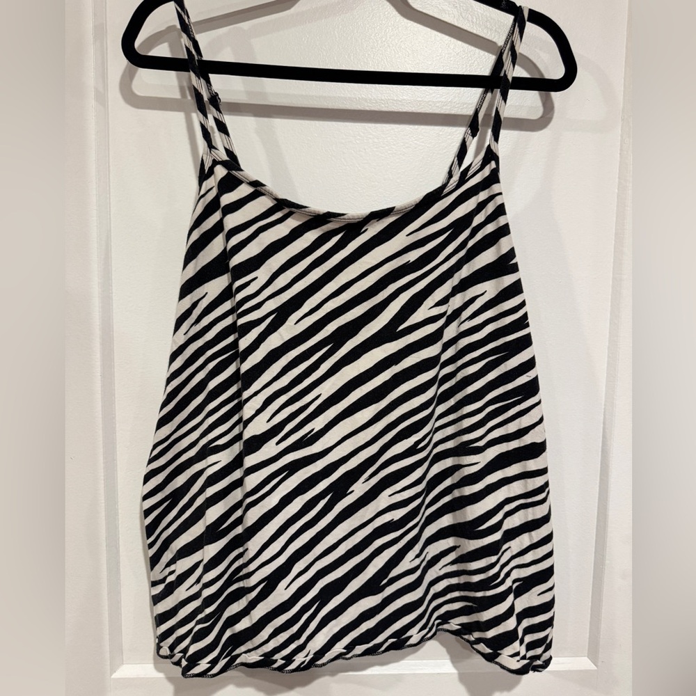 Black & White Zebra Print Camisole Tank Top